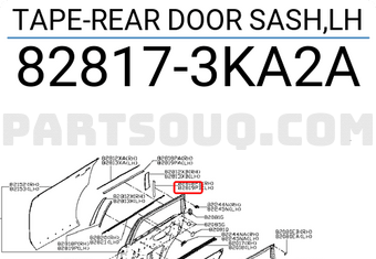 Nissan 828173KA2A TAPE-REAR DOOR SASH,LH