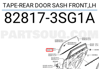 Nissan 828173SG1A TAPE-REAR DOOR SASH FRONT,LH