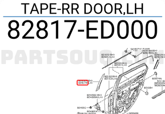 Nissan 82817ED000 TAPE-RR DOOR,LH