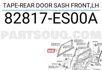 Nissan 82817ES00A TAPE-REAR DOOR SASH FRONT,LH