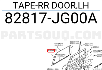 Nissan 82817JG00A TAPE-RR DOOR,LH