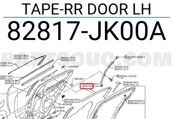 Nissan 82817JK00A TAPE-RR DOOR LH