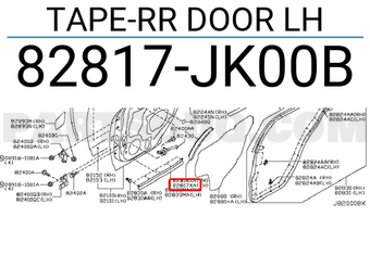 Nissan 82817JK00B TAPE-RR DOOR LH