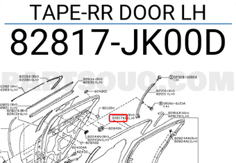 Nissan 82817JK00D TAPE-RR DOOR LH