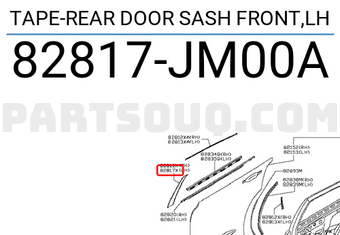 Nissan 82817JM00A TAPE-REAR DOOR SASH FRONT,LH