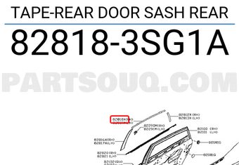 Nissan 828183SG1A TAPE-REAR DOOR SASH REAR