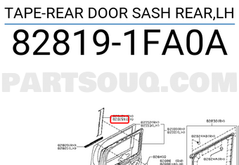 Nissan 828191FA0A TAPE-REAR DOOR SASH REAR,LH