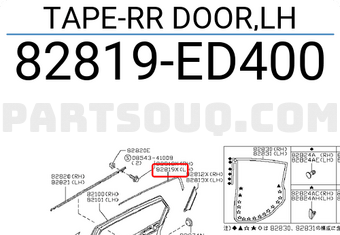 Nissan 82819ED400 TAPE-RR DOOR,LH