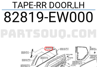 Nissan 82819EW000 TAPE-RR DOOR,LH