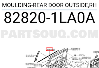 Nissan 828201LA0A MOULDING-REAR DOOR OUTSIDE,RH