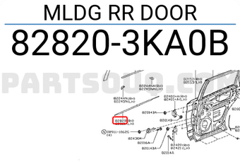 Nissan 828203KA0B MLDG RR DOOR