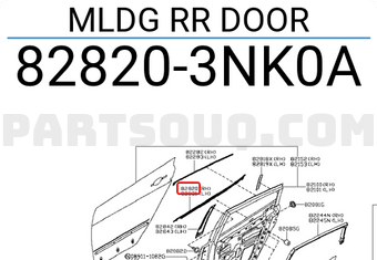 Nissan 828203NK0A MLDG RR DOOR