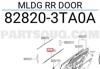 Nissan 828203TA0A MLDG RR DOOR