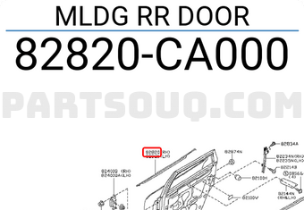 Nissan 82820CA000 MLDG RR DOOR