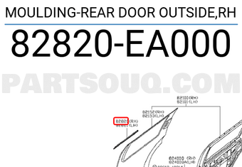 Nissan 82820EA000 MOULDING-REAR DOOR OUTSIDE,RH