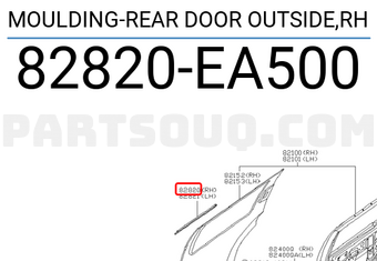 Nissan 82820EA500 MOULDING-REAR DOOR OUTSIDE,RH