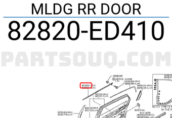 Nissan 82820ED410 MLDG RR DOOR