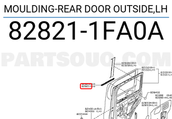 Nissan 828211FA0A MOULDING-REAR DOOR OUTSIDE,LH