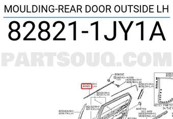 Nissan 828211JY1A MOULDING-REAR DOOR OUTSIDE LH