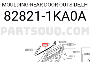 Nissan 828211KA0A MOULDING-REAR DOOR OUTSIDE,LH