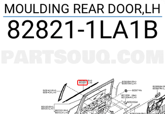Nissan 828211LA1B MOULDING REAR DOOR,LH