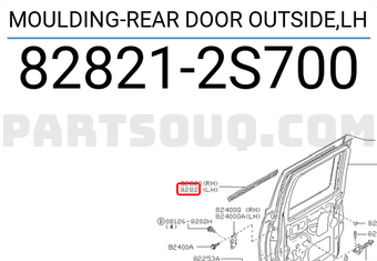 Nissan 828212S700 MOULDING-REAR DOOR OUTSIDE,LH