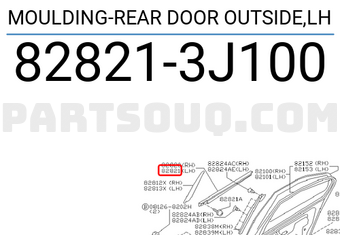 Nissan 828213J100 MOULDING-REAR DOOR OUTSIDE,LH