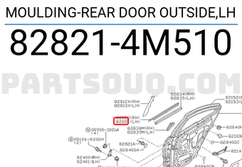 Nissan 828214M510 MOULDING-REAR DOOR OUTSIDE,LH