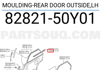 Nissan 8282150Y01 MOULDING-REAR DOOR OUTSIDE,LH