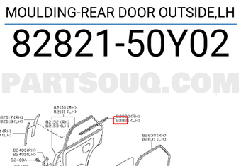 Nissan 8282150Y02 MOULDING-REAR DOOR OUTSIDE,LH