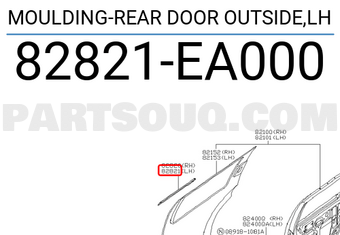 Nissan 82821EA000 MOULDING-REAR DOOR OUTSIDE,LH