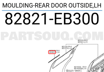 Nissan 82821EB300 MOULDING-REAR DOOR OUTSIDE,LH
