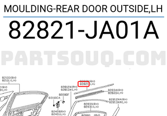 Nissan 82821JA01A MOULDING-REAR DOOR OUTSIDE,LH