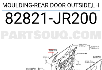 Nissan 82821JR200 MOULDING-REAR DOOR OUTSIDE,LH