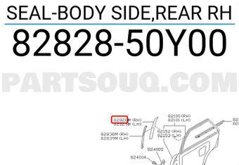 Nissan 8282850Y00 SEAL-BODY SIDE,REAR RH