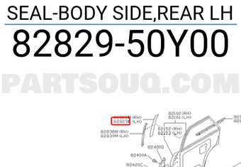 Nissan 8282950Y00 SEAL-BODY SIDE,REAR LH