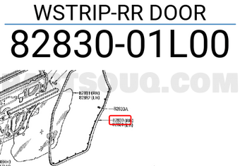 Nissan 8283001L00 WSTRIP-RR DOOR