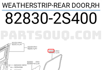Nissan 828302S400 WEATHERSTRIP-REAR DOOR,RH