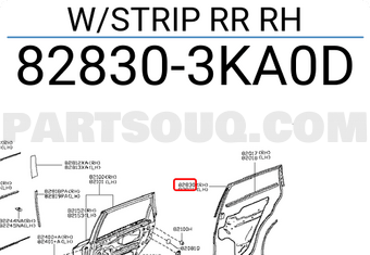 Nissan 828303KA0D W/STRIP RR RH
