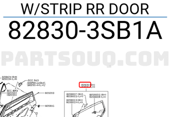 Nissan 828303SB1A W/STRIP RR DOOR