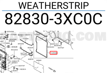 Nissan 828303XC0C WEATHERSTRIP