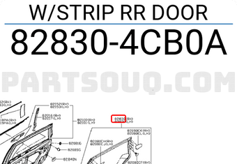 Nissan 828304CB0A W/STRIP RR DOOR