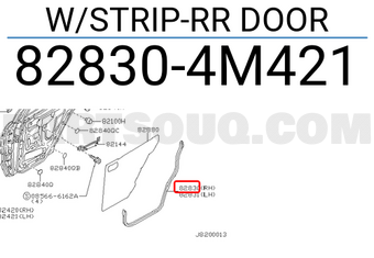 Nissan 828304M421 W/STRIP-RR DOOR
