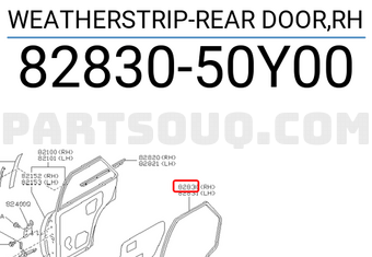 Nissan 8283050Y00 WEATHERSTRIP-REAR DOOR,RH