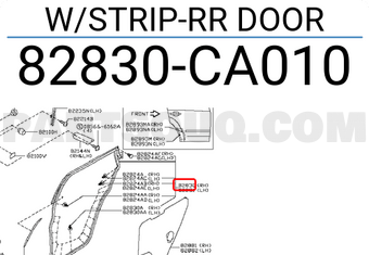 Nissan 82830CA010 W/STRIP-RR DOOR