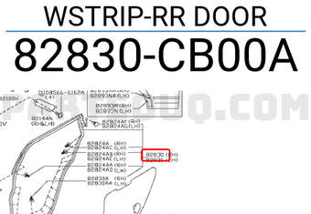 Nissan 82830CB00A WSTRIP-RR DOOR