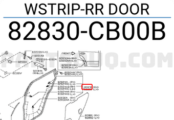 Nissan 82830CB00B WSTRIP-RR DOOR