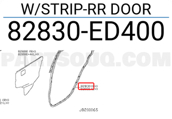 Nissan 82830ED400 W/STRIP-RR DOOR