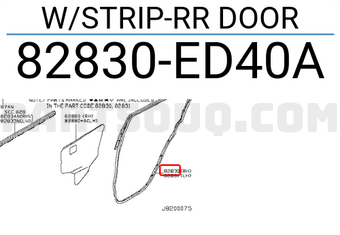 Nissan 82830ED40A W/STRIP-RR DOOR