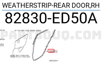 Nissan 82830ED50A WEATHERSTRIP-REAR DOOR,RH